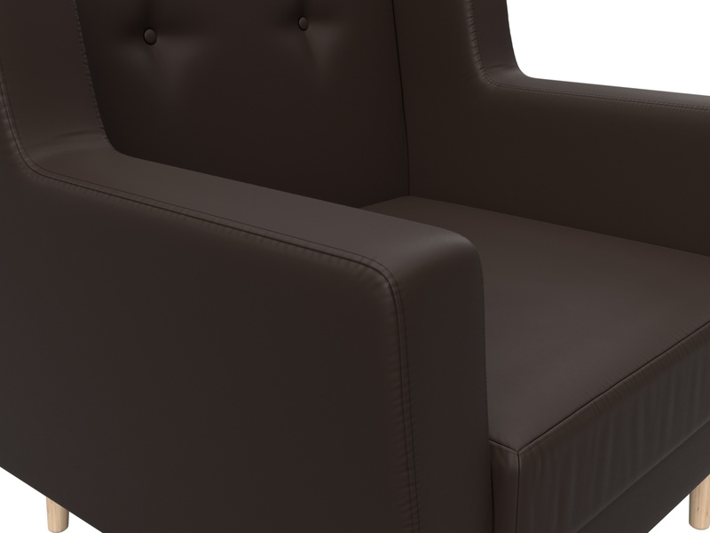 Кресло Брайтон, Экокожа, Коричневый