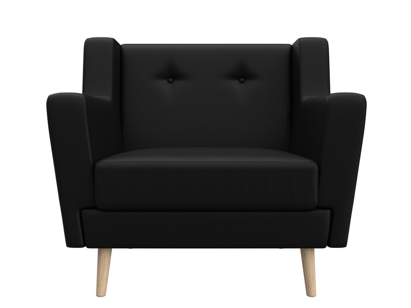 Кресло Брайтон, Экокожа, Черный