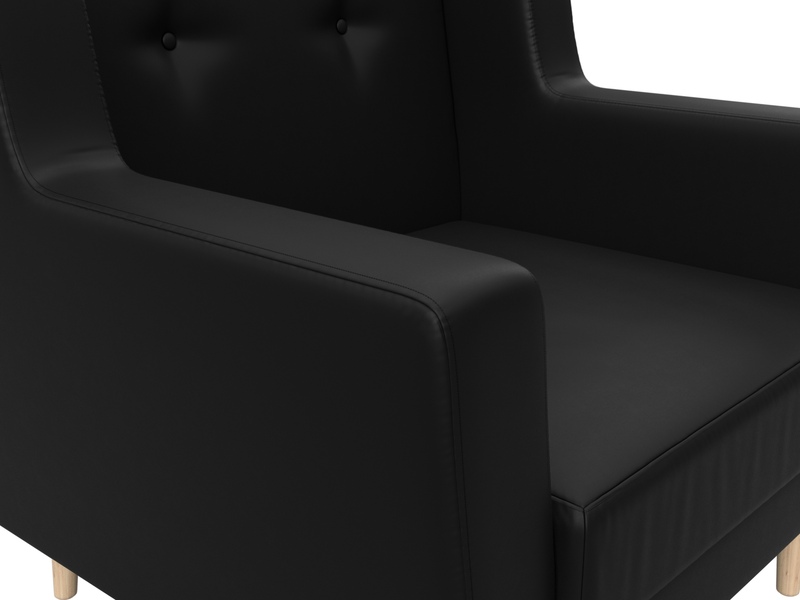 Кресло Брайтон, Экокожа, Черный