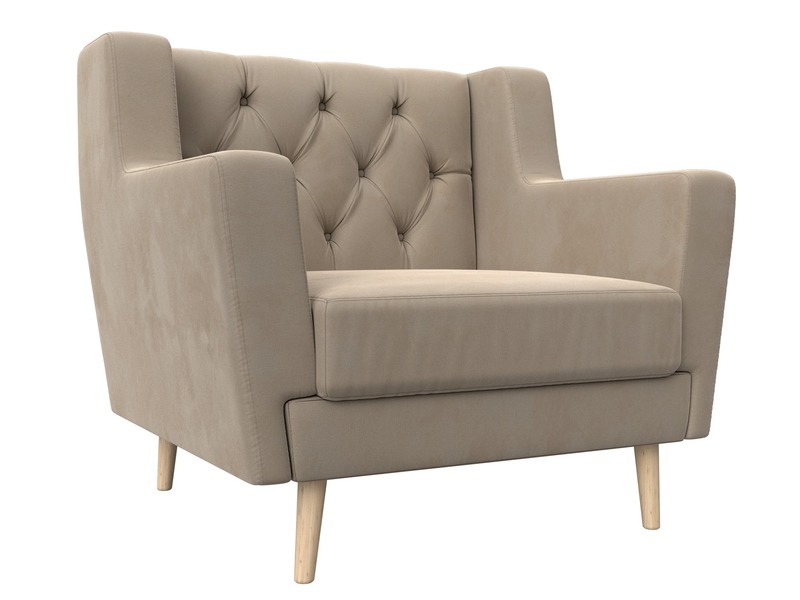Кресло Брайтон Люкс, Велюр, SEVEN 729 бежевый