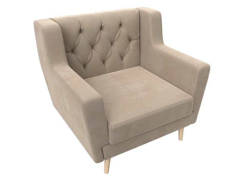 Кресло Брайтон Люкс, Велюр, SEVEN 729 бежевый