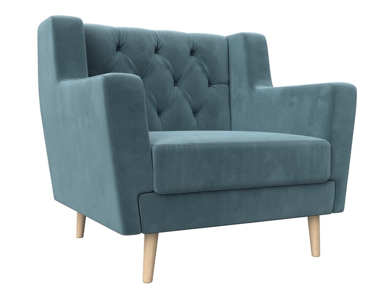 Кресло Брайтон Люкс, Велюр, SEVEN 113 бирюзовый