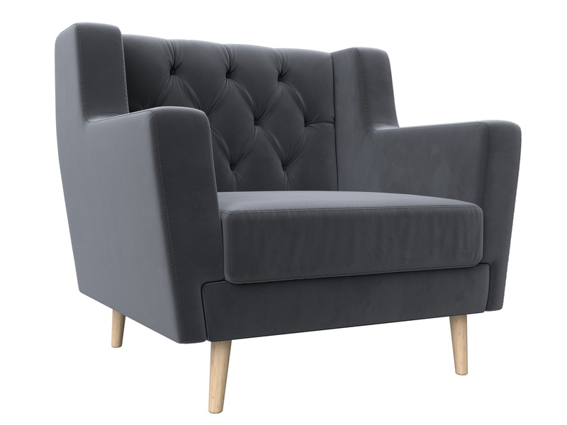 Кресло Брайтон Люкс, Велюр, SEVEN 17 серый
