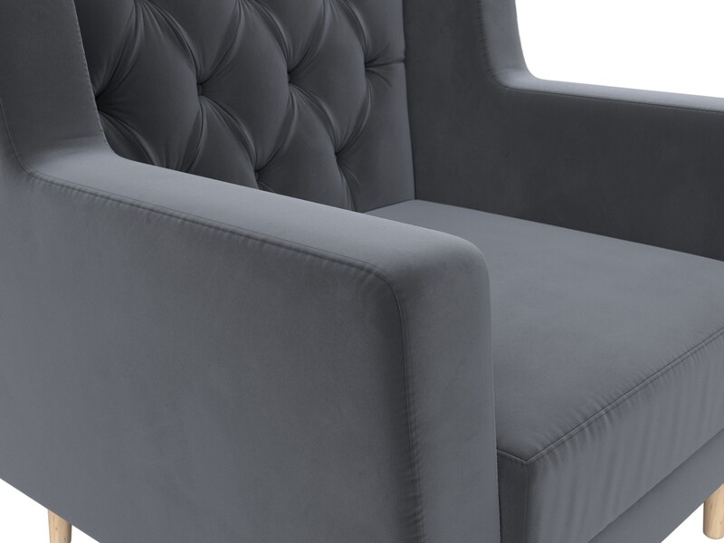 Кресло Брайтон Люкс, Велюр, SEVEN 17 серый