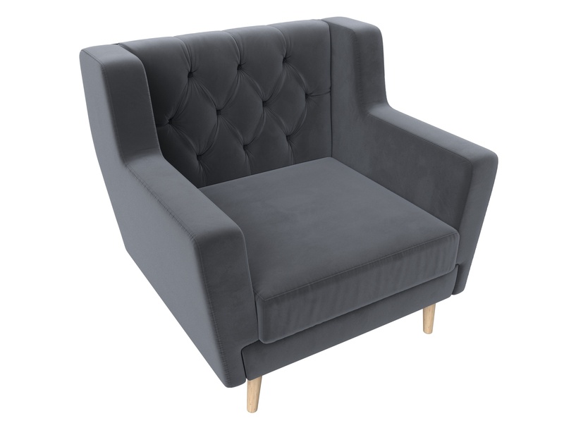 Кресло Брайтон Люкс, Велюр, SEVEN 17 серый