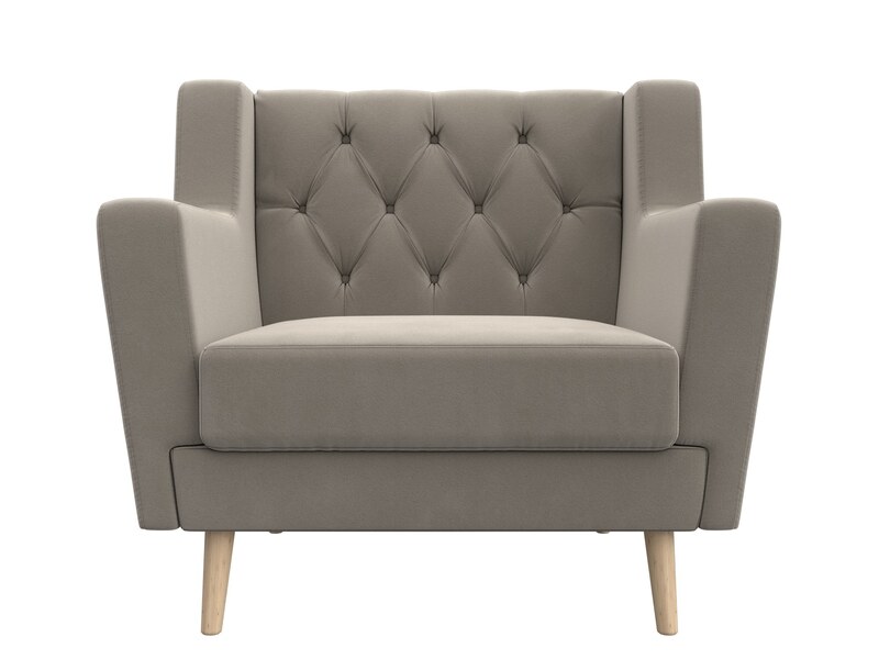 Кресло Брайтон Люкс, Микровельвет, Бежевый