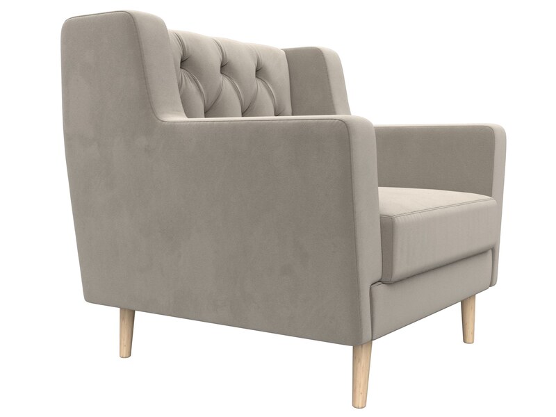 Кресло Брайтон Люкс, Микровельвет, Бежевый