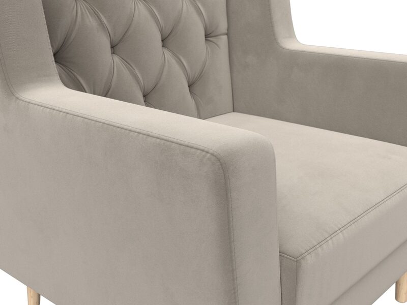 Кресло Брайтон Люкс, Микровельвет, Бежевый