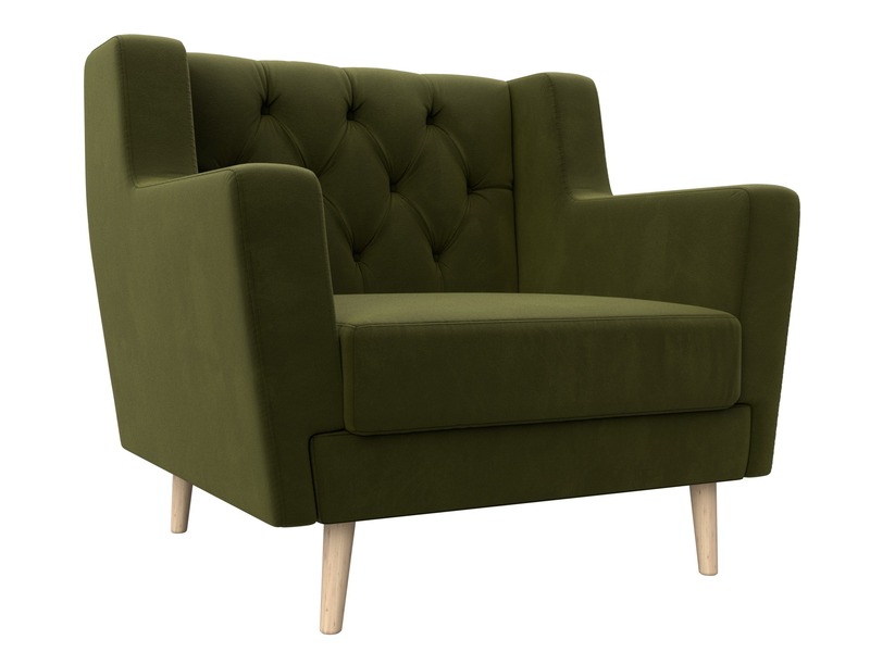 Кресло Брайтон Люкс, Микровельвет, Зеленый