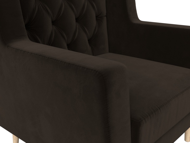 Кресло Брайтон Люкс, Микровельвет, Коричневый