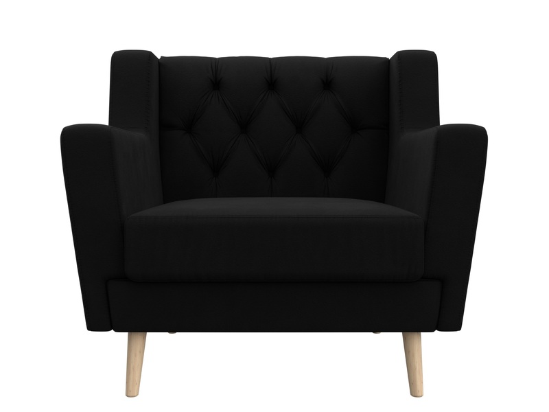 Кресло Брайтон Люкс, Микровельвет, Черный