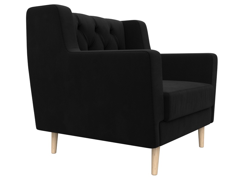 Кресло Брайтон Люкс, Микровельвет, Черный