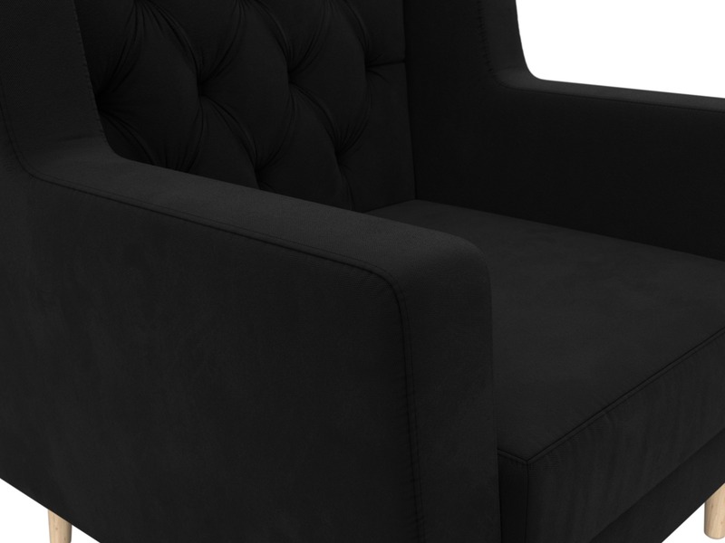 Кресло Брайтон Люкс, Микровельвет, Черный