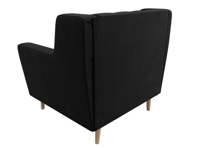 Кресло Брайтон Люкс, Микровельвет, Черный