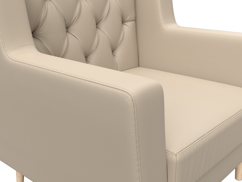 Кресло Брайтон Люкс, Экокожа, Бежевый