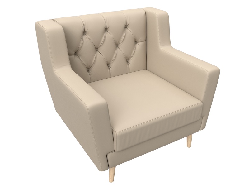 Кресло Брайтон Люкс, Экокожа, Бежевый