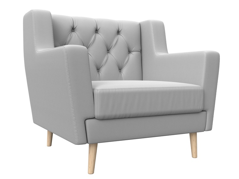 Кресло Брайтон Люкс, Экокожа, Белый