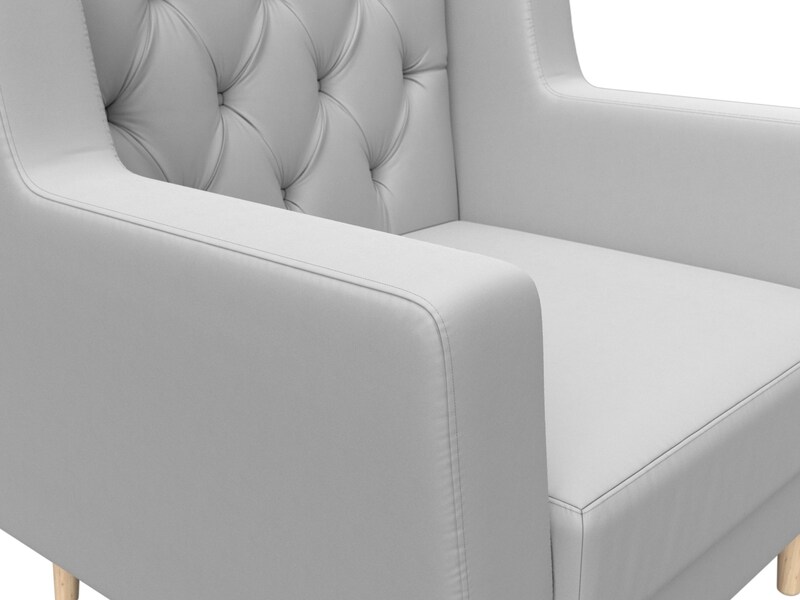 Кресло Брайтон Люкс, Экокожа, Белый