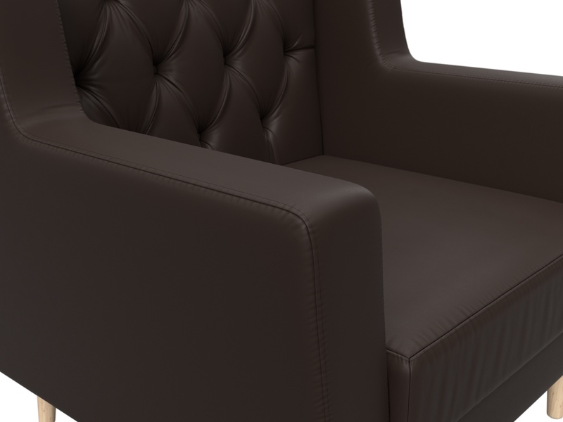 Кресло Брайтон Люкс, Экокожа, Коричневый