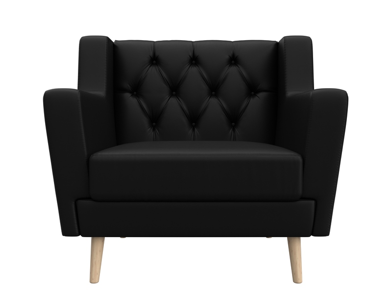 Кресло Брайтон Люкс, Экокожа, Черный