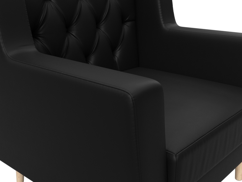 Кресло Брайтон Люкс, Экокожа, Черный