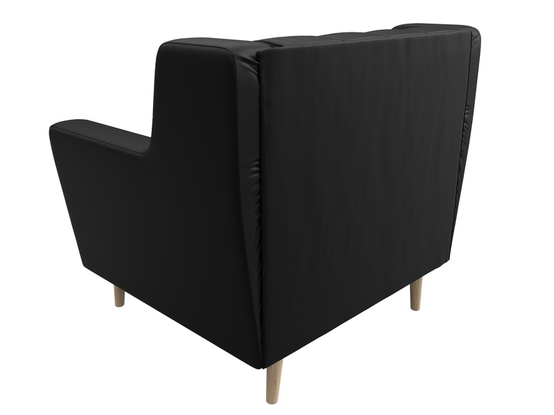 Кресло Брайтон Люкс, Экокожа, Черный