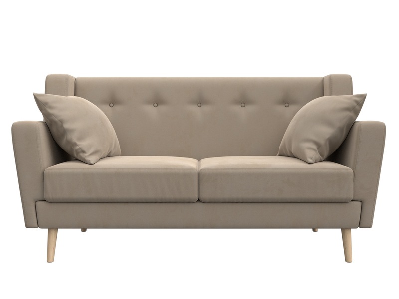 Диван кухонный прямой Брайтон 2, Велюр, SEVEN 729 бежевый