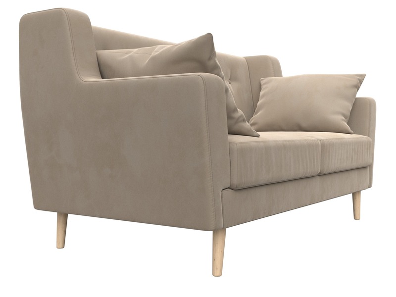 Диван кухонный прямой Брайтон 2, Велюр, SEVEN 729 бежевый