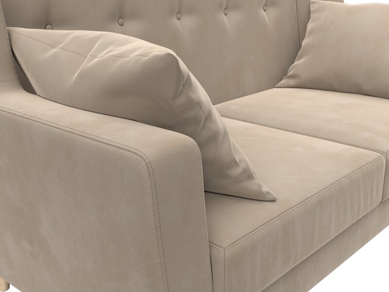 Диван кухонный прямой Брайтон 2, Велюр, SEVEN 729 бежевый