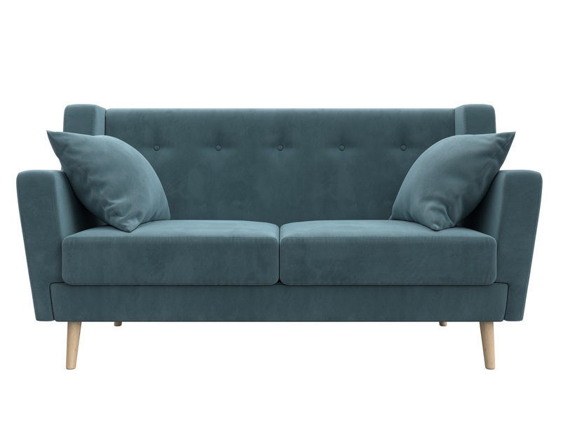 Диван кухонный прямой Брайтон 2, Велюр, SEVEN 113 бирюзовый