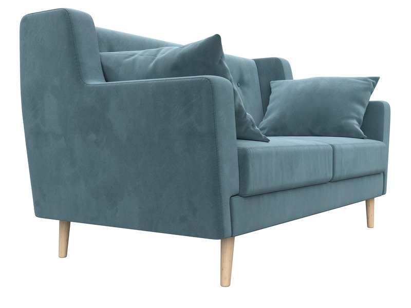 Диван кухонный прямой Брайтон 2, Велюр, SEVEN 113 бирюзовый