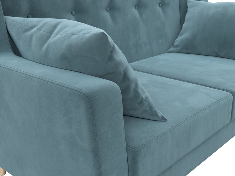 Диван кухонный прямой Брайтон 2, Велюр, SEVEN 113 бирюзовый