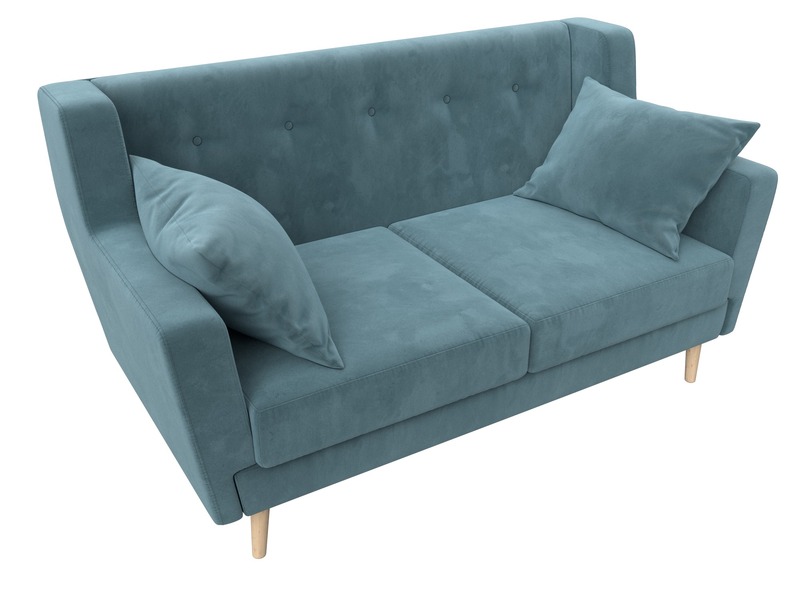 Диван кухонный прямой Брайтон 2, Велюр, SEVEN 113 бирюзовый