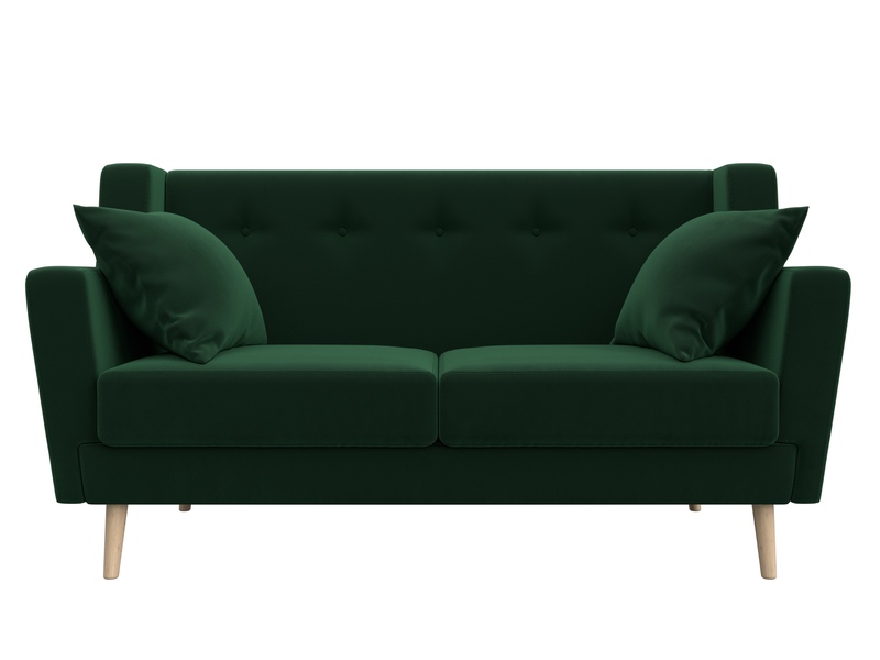 Диван кухонный прямой Брайтон 2, Велюр, SEVEN 626 зеленый