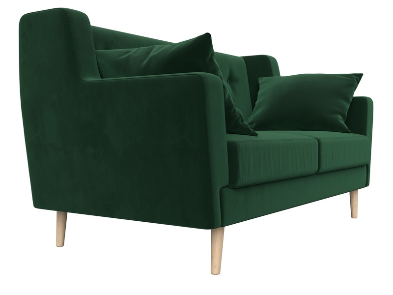 Диван кухонный прямой Брайтон 2, Велюр, SEVEN 626 зеленый