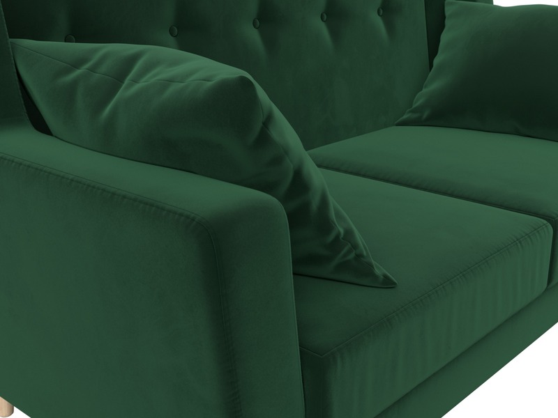 Диван кухонный прямой Брайтон 2, Велюр, SEVEN 626 зеленый