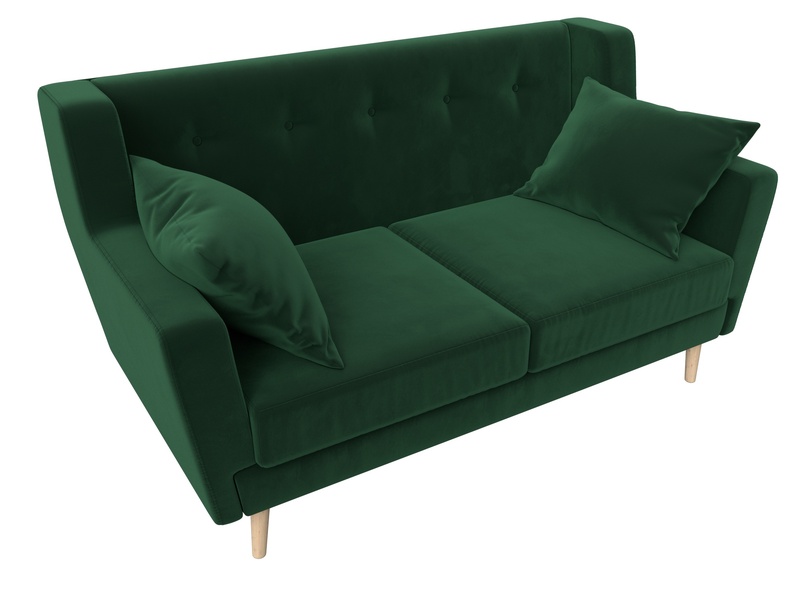 Диван кухонный прямой Брайтон 2, Велюр, SEVEN 626 зеленый