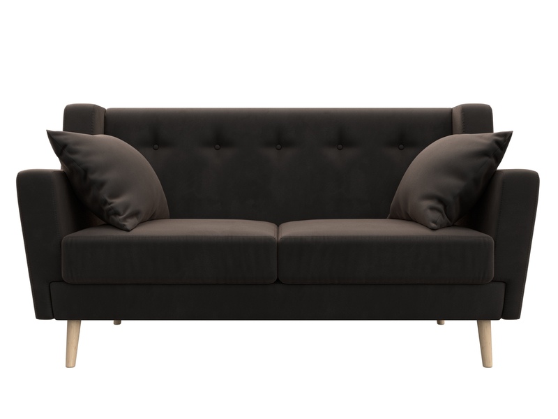 Диван кухонный прямой Брайтон 2, Велюр, SEVEN 727 коричневый