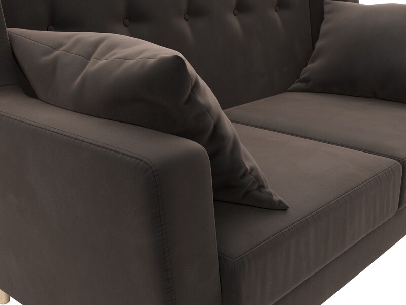 Диван кухонный прямой Брайтон 2, Велюр, SEVEN 727 коричневый