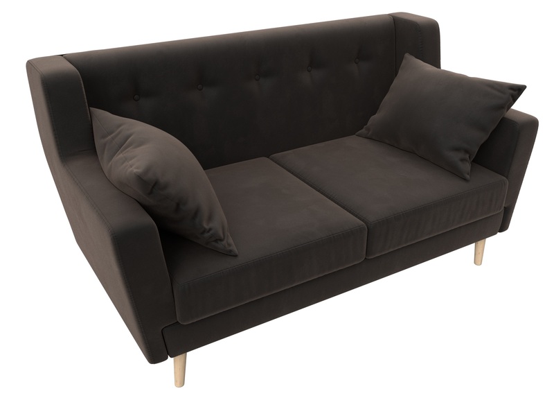 Диван кухонный прямой Брайтон 2, Велюр, SEVEN 727 коричневый