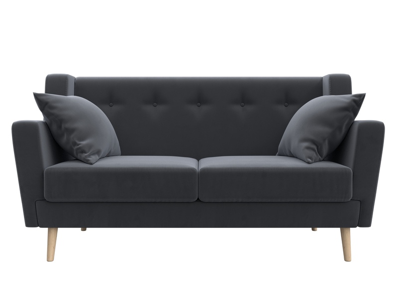 Диван кухонный прямой Брайтон 2, Велюр, SEVEN 17 серый