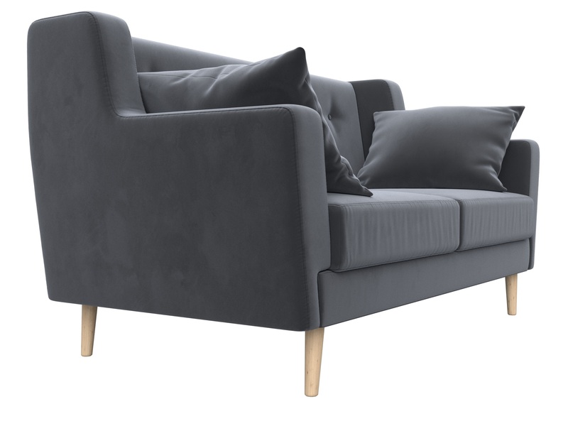 Диван кухонный прямой Брайтон 2, Велюр, SEVEN 17 серый