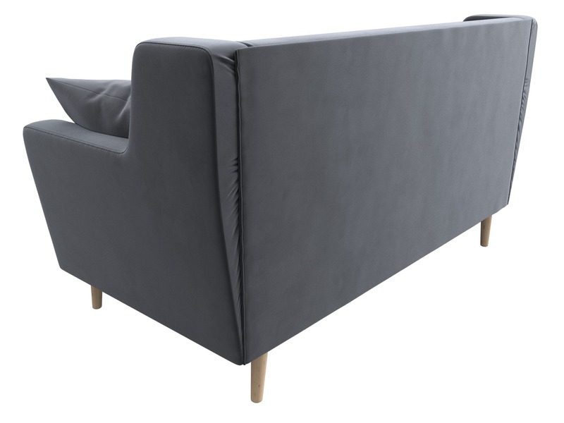 Диван кухонный прямой Брайтон 2, Велюр, SEVEN 17 серый