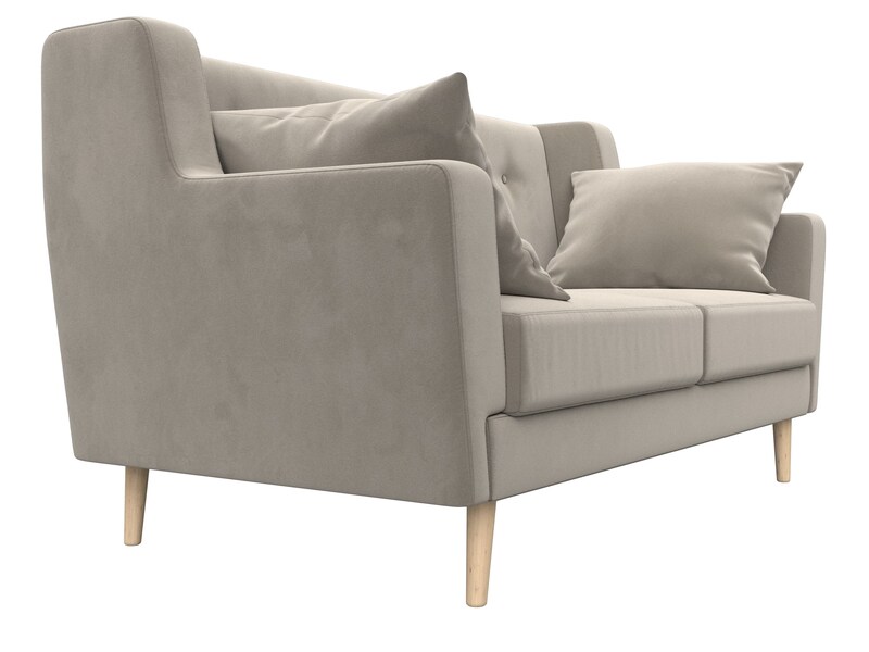 Диван кухонный прямой Брайтон 2, Микровельвет, Бежевый