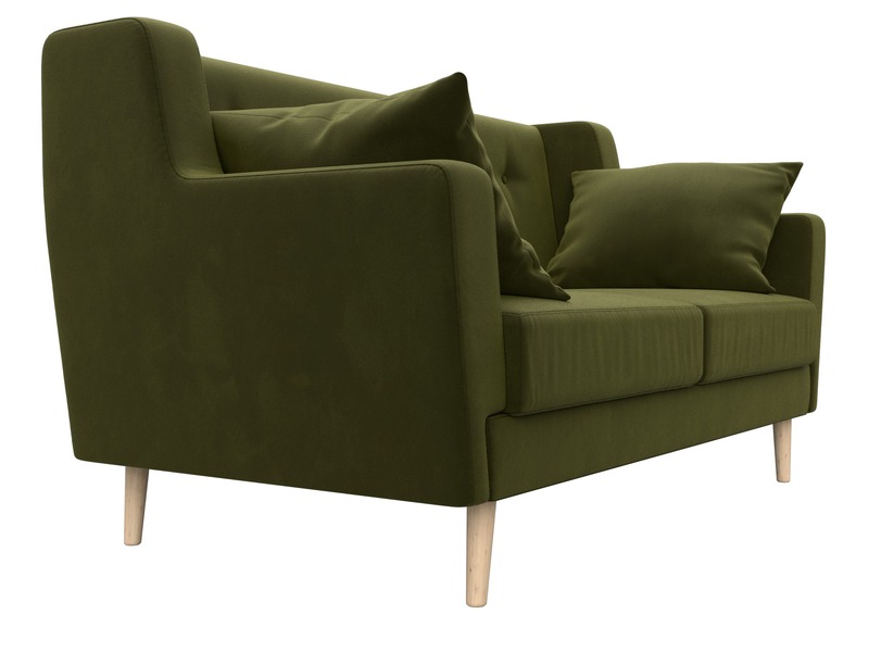 Диван кухонный прямой Брайтон 2, Микровельвет, Зеленый