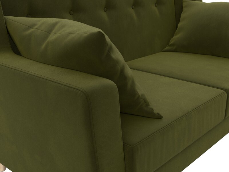 Диван кухонный прямой Брайтон 2, Микровельвет, Зеленый