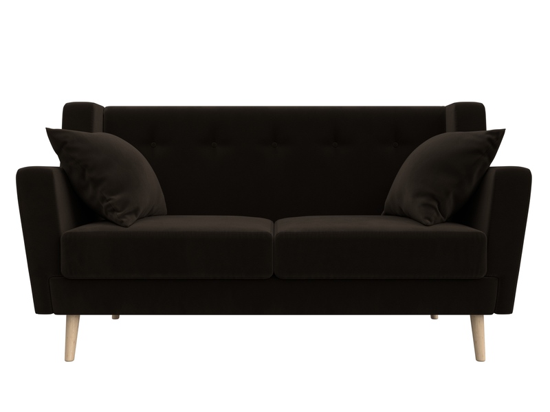 Диван кухонный прямой Брайтон 2, Микровельвет, Коричневый