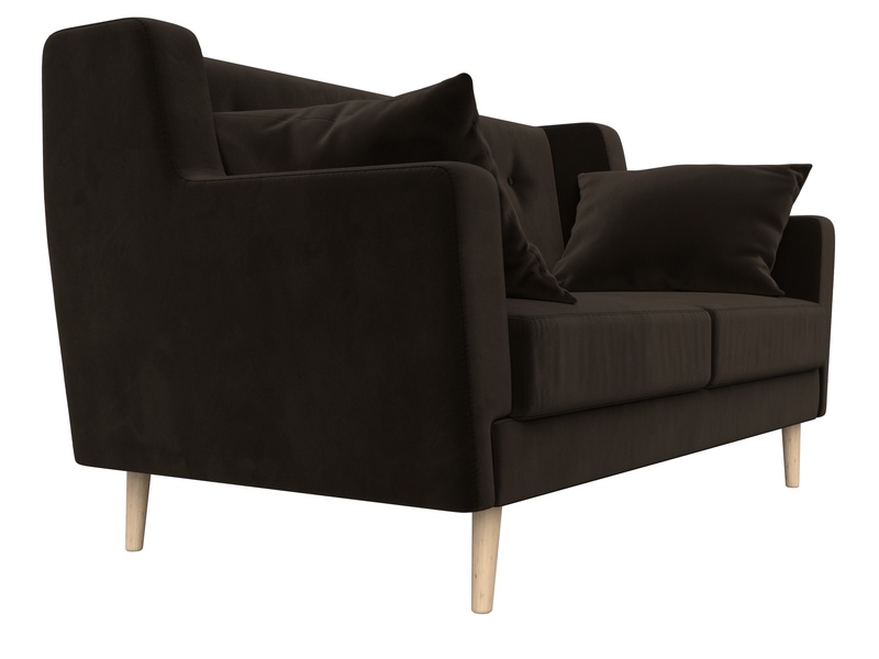 Диван кухонный прямой Брайтон 2, Микровельвет, Коричневый