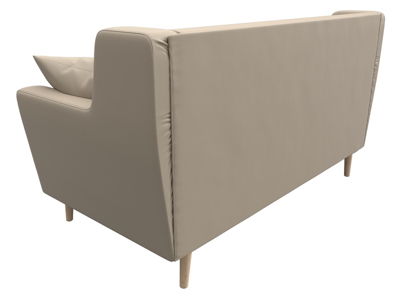 Диван кухонный прямой Брайтон 2, Экокожа, Бежевый