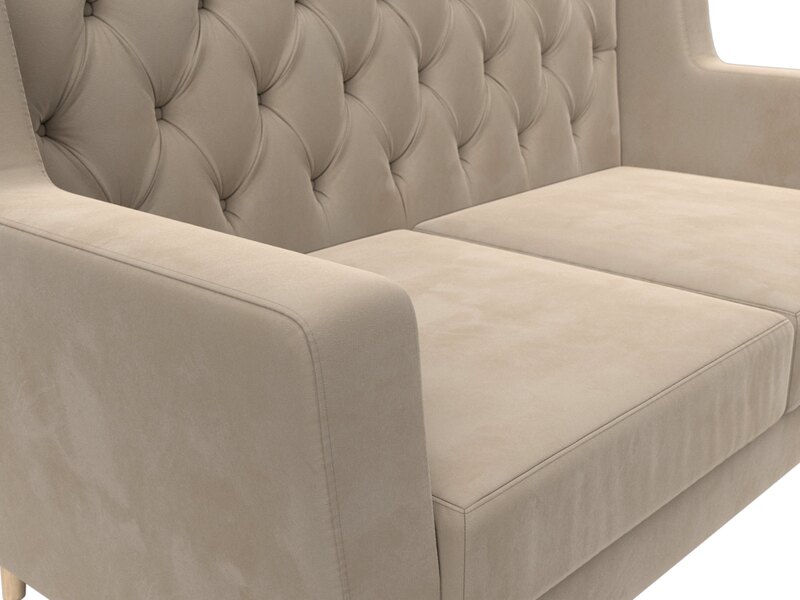 Диван кухонный прямой Брайтон 2 Люкс, Велюр, SEVEN 729 бежевый